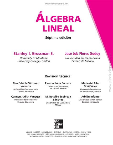 Algebra Lineal Stanley I Grossman 7ed Pdf Descarga Gratuita