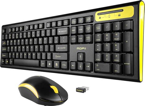 Mofii Wireless Keyboard And Mouse Combo With 2 4g Keyboard For Pc And Mac Uk Layout Black And