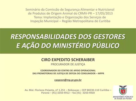 Ppt Responsabilidades Dos Gestores E A O Do Minist Rio P Blico