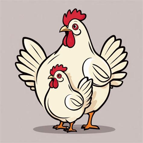 Lindo Pollo Madre Con Ilustraciones Vectoriales De Dibujos Animados De