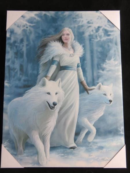 Anne Stokes Winter Guardian Large 40x30cm Wolf Canvas Wall Art