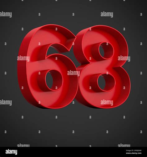 A 3d Rendering Of The Number Sixty Eight In Red Over The Black