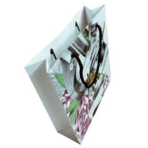 White Base Printed Paper Gift Bag For Gifting Gsm At Rs Piece