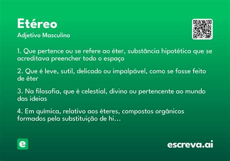 O Que Significa Etéreo - Etéreo - Significado e Sinônimo - escreva.ai