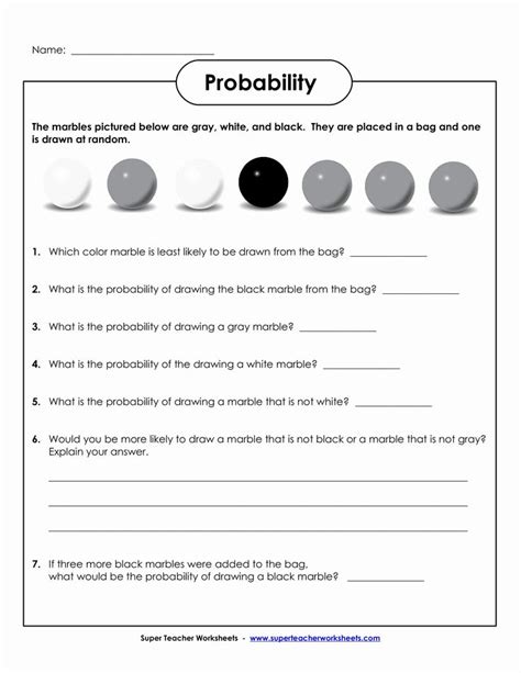 Grade 7 Math Probability Worksheets