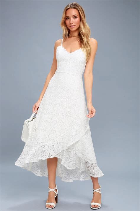 Stunning Lace Midi Dress White Lace Midi Dress