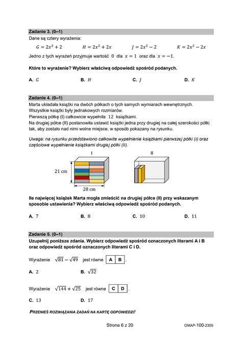 Galeria Arkusz Matematyka Egzamin ósmoklasisty 2023 0006