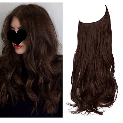 Hairpiece Hair Extensions With Invisible Transparent Wire Adjustable