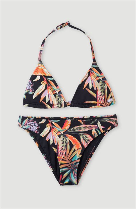 Venice Beach Party Bikini Black Tropical Flower Oneill Uk