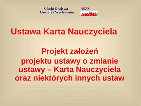 PPT Ustawa Karta Nauczyciela Projekt założeń PDFSLIDE NET