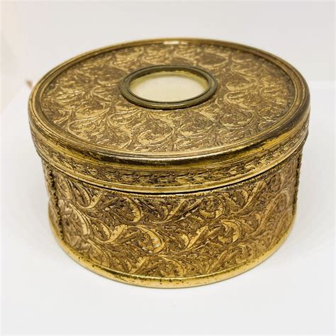 Vintage Powder Box Vintage Gilded Apollo Powder Jar With Etsy