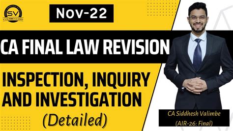 Ca Final Law Quick Revision For Nov Inspection Inquiry And