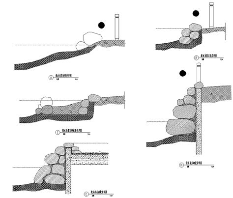 水系驳岸通用做法cad施工图图 园林景观节点详图 筑龙园林景观论坛