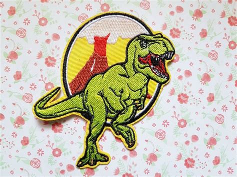 1 X Dinosaur T Rex Raptor Jurassic World Embroidered Patch Sew Etsy