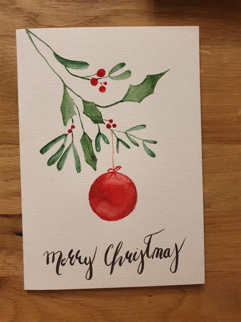 Christmas Aquarell Card Weihnachten Zeichnung Weihnachten Basteln