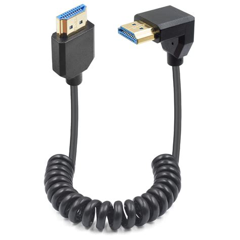 Duttek 90 Degree HDMI 2 1 Male To Male Coiled Cable 8K Extreme Thin