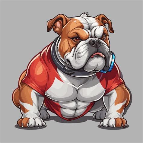 Vector De Mascota De Bull Dog Esport Sobre Un Fondo Blanco Vector Premium