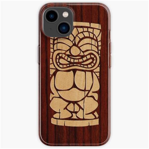 Tiki Ailani Faux Koa Wood Hawaiian Surfboard Iphone Case For Sale By Driveindustries Redbubble