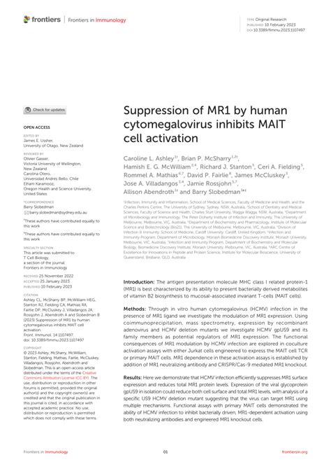 Pdf Suppression Of Mr By Human Cytomegalovirus Inhibits Mait Cell