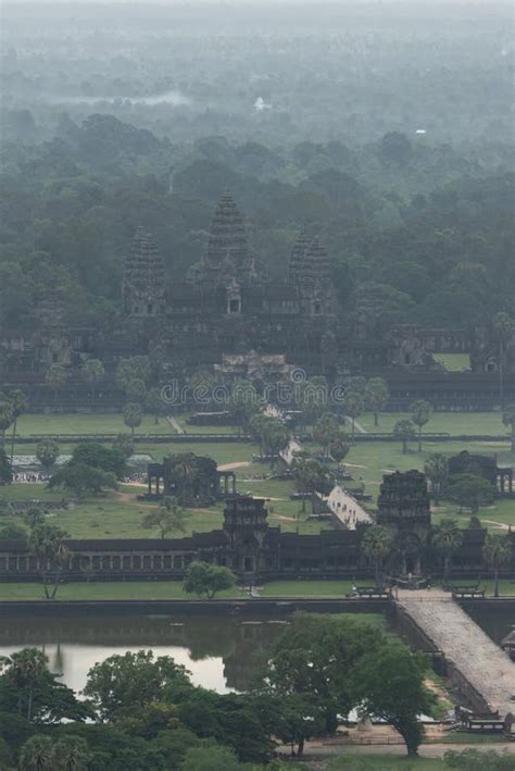 Aerial View of Angkor Wat among Trees Stock Image - Image of cambodia ...