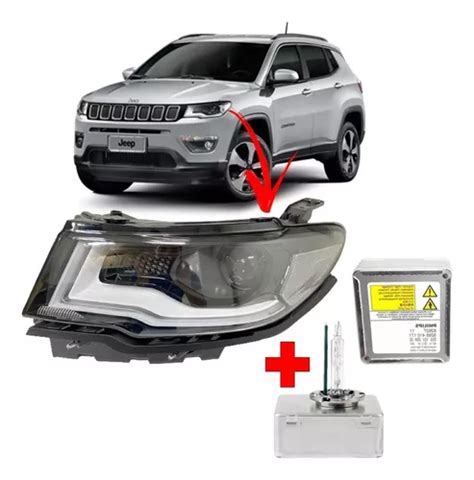 Farol Jeep Compass Esquerdo L Mpada X Non Novo