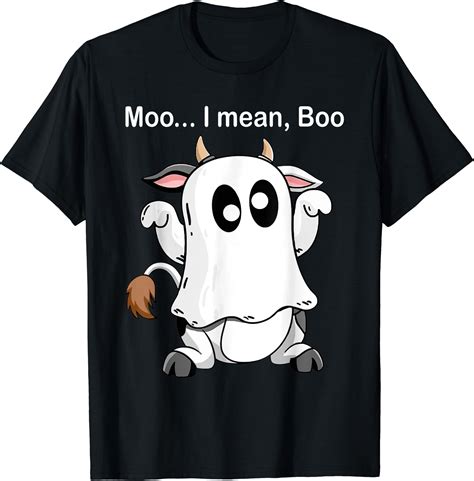 Hot Trending Kiraa Tee With Ghost Cow Moo I Mean Boo 2021 Funny Cow Lover Unisex S 5Xl T Shirt