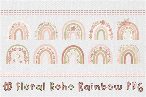 Floral Spring Boho Rainbow Graphic By Creationsbyapuruh Creative Fabrica