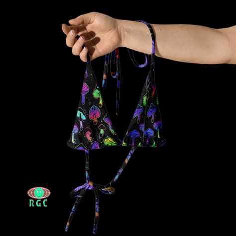 Neon Mushroom String Bikini Top Festival Outfits Rave Clothing Festival Clothing Rave Outfits