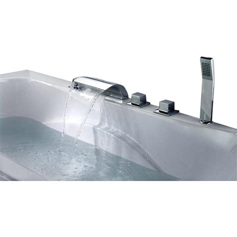 Sumerain Triple Handle Deck Mount Waterfall Tub Faucet With Handshower And Reviews Wayfair