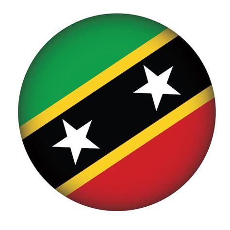 Premium Vector Saint Kitts And Nevis Flag Round Shape