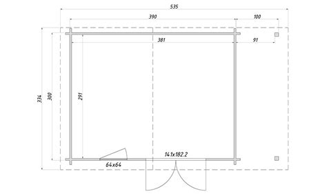 Abri traité Aubagne 11 appentis Ep 44 mm 11 10m² intérieur