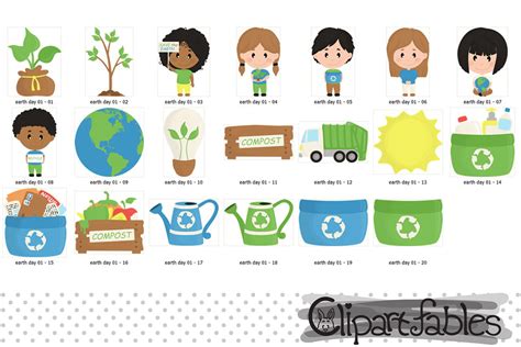 Earth Day Clipart Cute Recycle Clip Art Environmental Kids By