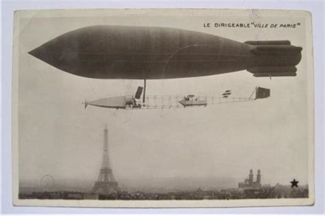 Early Aviation Eiffel Tower French Zeppelin Dirigible Airship