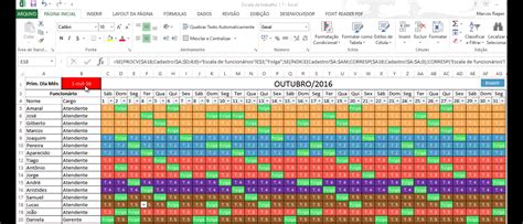 Planilha Sistema De Escala De Funcionarios Excel 2 Guia Do Excel