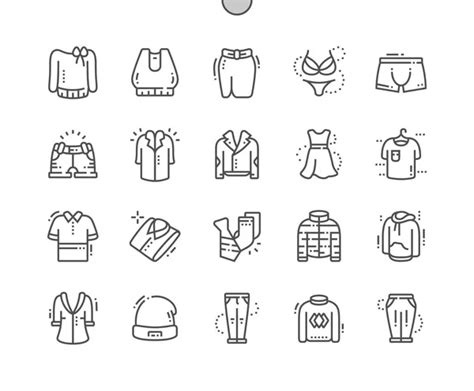 Set Of Apparel Shirt And T Shirt Icon Clothing Icons Stock Vector