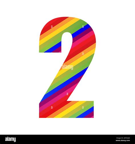 Number Rainbow Style Numeral Digit Colorful Number Vector