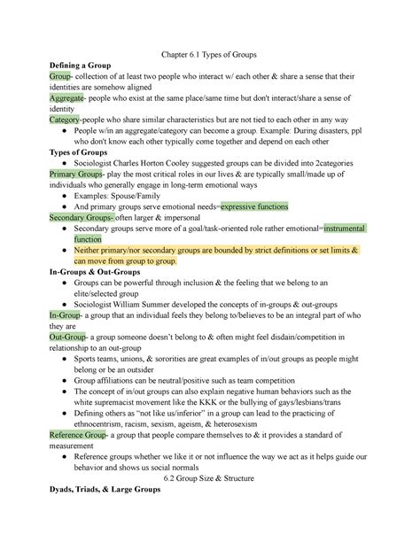 Chapter 6 Sociology Chapter 6 Types Of Groups Defining A Group Group Collection Of At Least