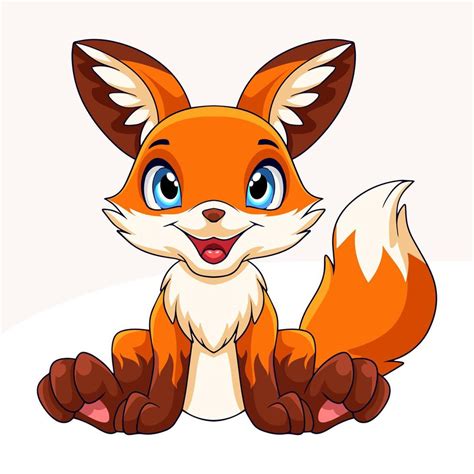 Dessin Anim Mignon Petit Renard Sur Fond Blanc Art Vectoriel