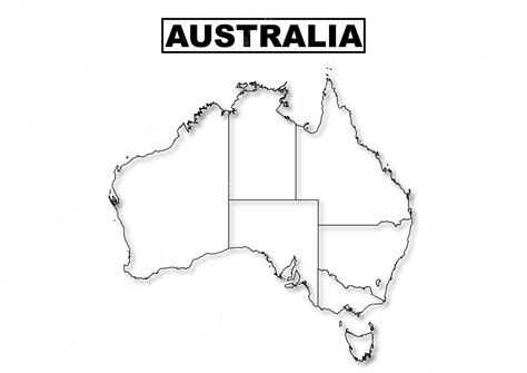 Premium Vector | Australia map outline with states or provinces