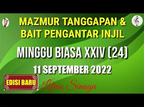 Mazmur Tanggapan 11 September 2022 Minggu Biasa XXIV 24 Edisi Baru