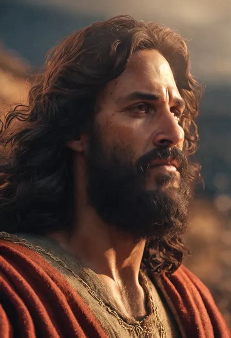 Um Close Up De Um Homem De Cabelos Compridos E Barba Jesus Cristo