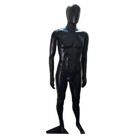 Black Fiberglass Male Standing Mannequin For Cloths Display Foldable