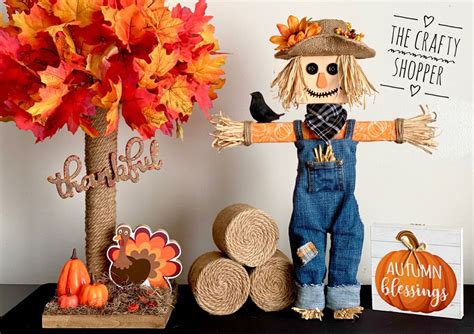 Jenga Block Scarecrow And Fall Tree In Easter Crafts Diy Dollar