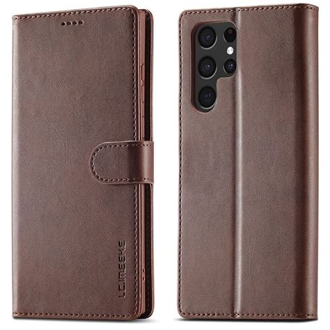 Lc Imeeke Wallet Case Samsung Galaxy S Ultra Dark Brown