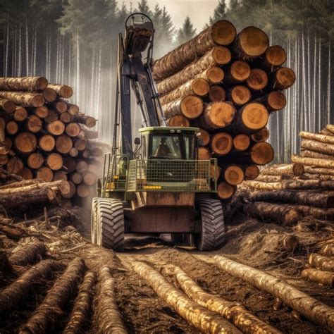 Premium Ai Image Forestry Vehicle For The Wood Industry Logging