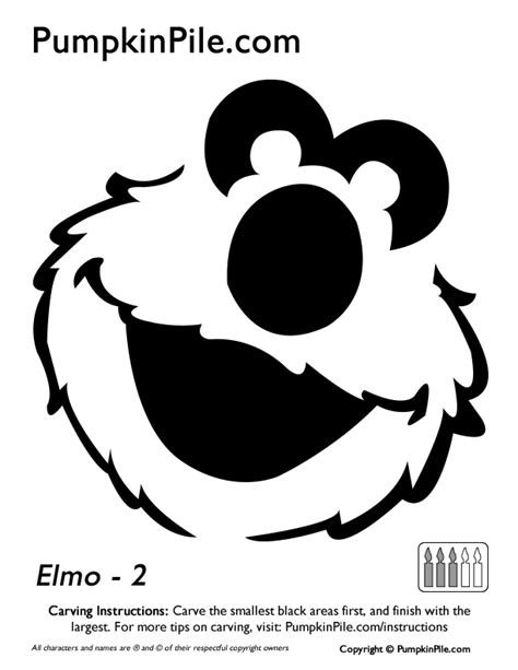 Sesame Street: Elmo (Pumpkin Stencil - Pumpkin Pattern - Pumpkin ...