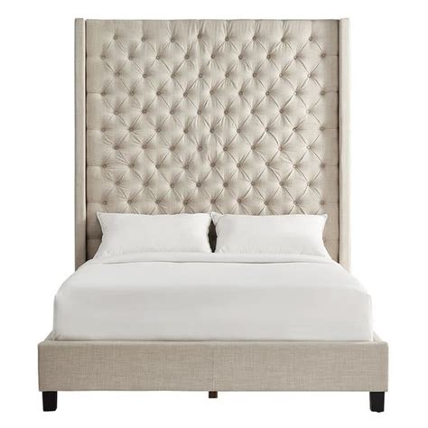 Naples Wingback Button Tufted Inch High Headboard Bed By Inspire Q