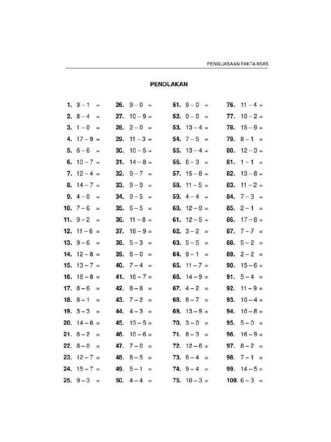 Latih Tubi Latihan Matematik Tahun 2 Pdf Tambah Nombor 0 20