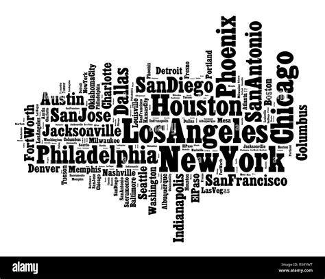 List Of United States Cities Stock Photo Alamy