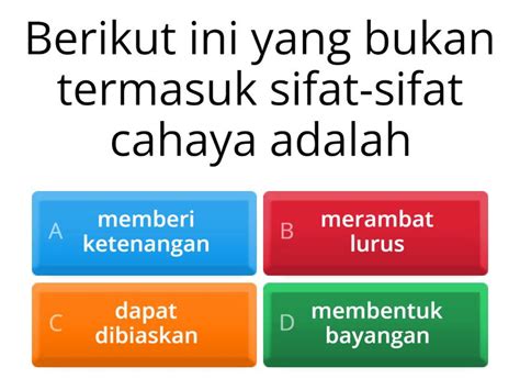 Tugas Sifat Sifat Cahaya Quiz